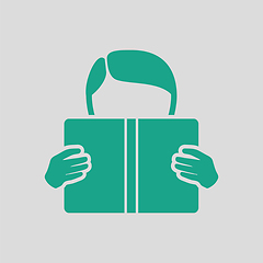 Image showing Boy reading book icon