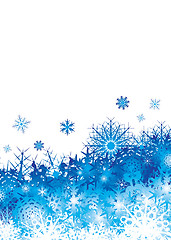 Image showing snowflake pile blue space