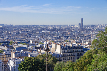 Image showing Aerial view of Paris from the Butte Montmartre