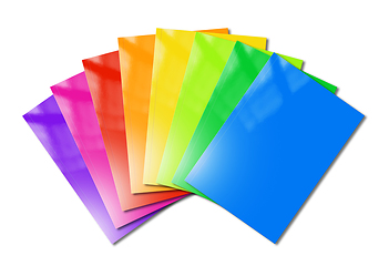 Image showing Multi color booklets range mockup on white background