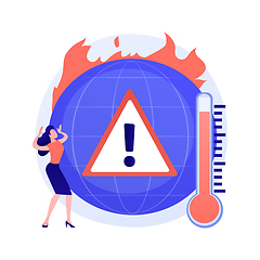 Image showing Earth climate change, temperature increase, global warming vector concept metaphor.