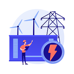 Image showing Power station, electrical energy generation, electricity production vector concept metaphor.