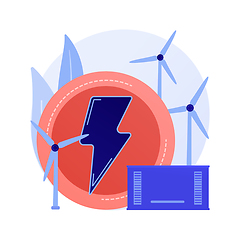 Image showing Wind farm with windmills vector concept metaphor.