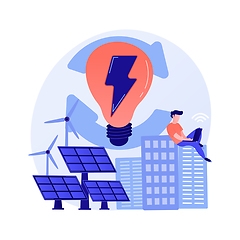 Image showing Electric charge, electricity generation, light production vector concept metaphor.