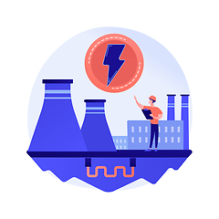 Image showing Power plant, electric industry, energy production vector concept metaphor.