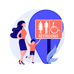 Image showing Public restrooms vector concept metaphor