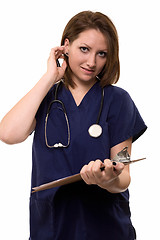 Image showing Nurse with clipboard