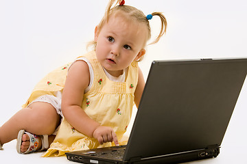 Image showing Baby on laptop