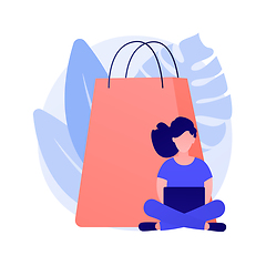 Image showing Shopping addiction vector concept metaphor