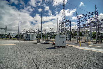 Image showing Electric High-voltage power substation