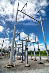 Image showing Electric High-voltage power substation