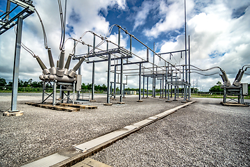 Image showing Electric High-voltage power substation