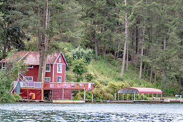 Image showing Boating and exploring at hayden lake in idaho state near spokane