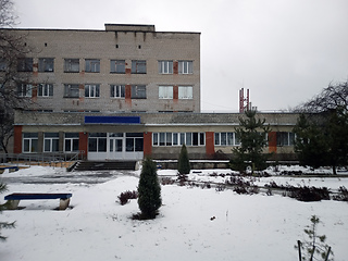 Image showing white brick building