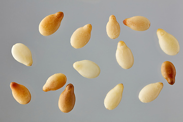 Image showing sesame seeds on grey background