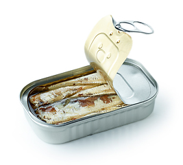 Image showing open sardines can