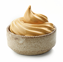 Image showing bowl of whipped caramel coffee cream