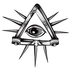 Image showing Decorative All seeing eye mystic symbol