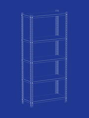 Image showing 3D model of metal shelving unit
