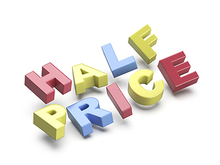 Image showing Half price promo text