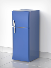 Image showing Modern blue refrigerator