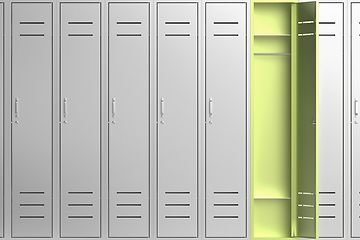 Image showing Unique green metal locker