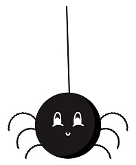 Image showing Image of black spider, vector or color illustration.