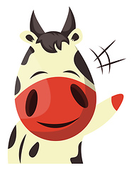 Image showing Cow is waving, illustration, vector on white background.