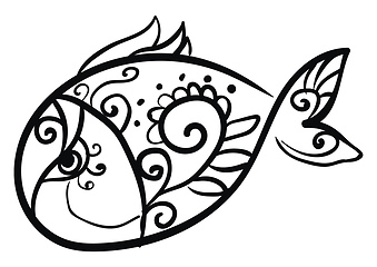 Image showing Image of décor fish, vector or color illustration.