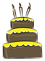 Image showing Image of cake - birthday or anniversary cake, vector or color il