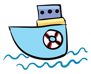 Image showing Small boat, vector or color illustration.