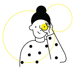 Image showing Girls with dots, vector or color illustration.