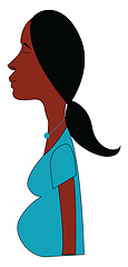 Image showing Pregnant woman, vector or color illustration.