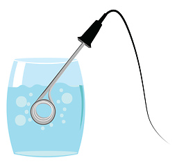 Image showing An immersion heater in water, vector or color illustration.