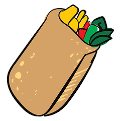 Image showing shawarma, vector or color illustration.