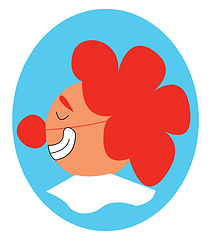 Image showing A smiling clown, vector or color illustration.