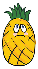 Image showing Sad pineapple, vector or color illustration.