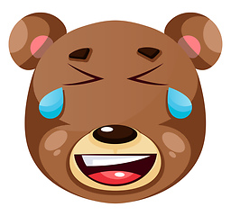 Image showing Bear is crying of happiness, illustration, vector on white backg