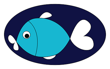 Image showing Image of blue fish, vector or color illustration.