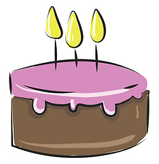 Image showing Image of cake with marzipan, vector or color illustration.