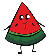 Image showing Image of cute watermelon, vector or color illustration.