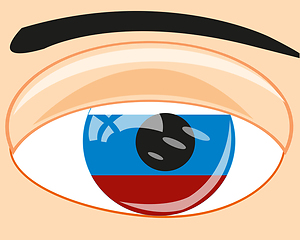 Image showing Eye in colour of the flag to Russia