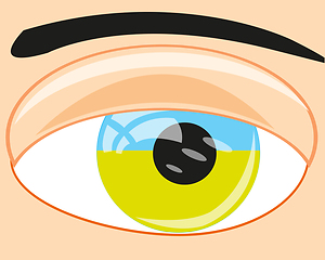 Image showing Eye of the person and pupil of an eye flag Ukraines