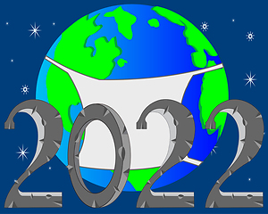 Image showing Planet land in mask and new approached year