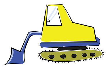Image showing Excavator, vector or color illustration.