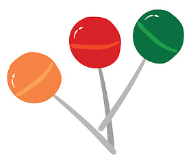 Image showing Multi-colored lollipops, vector or color illustration.