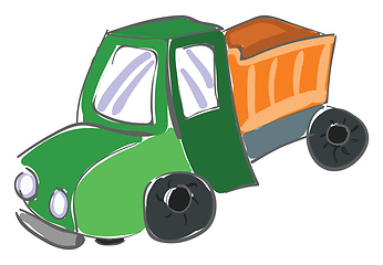 Image showing Dump truck/The colorful painting of the large goods vehicle, tru