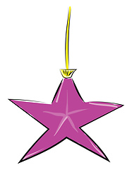 Image showing Image of Christmas toy star, vector or color illustration.