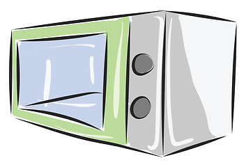 Image showing A rectangular microwave, vector or color illustration.