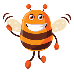 Image showing Bee is waving, illustration, vector on white background.